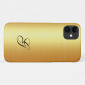 Luxe faux goud met initiaal Case-Mate iPhone case (Achterkant (horizontaal))