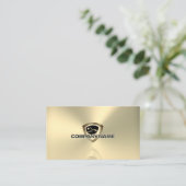 Luxe faux goud metallic stijl logo automotive visitekaartje (Staand voorkant)