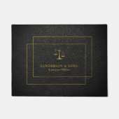 Luxe faux goud zwart elegante jurist legal kantoor deurmat (Voorkant)