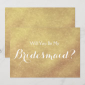Luxe faux goudblad Wordt mijn Bridesmaid? Kaart (Voorkant / Achterkant)