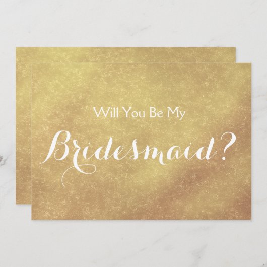 Luxe faux goudblad Wordt mijn Bridesmaid? Kaart (Voorkant / Achterkant)