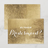 Luxe faux goudblad Wordt mijn Bridesmaid? Kaart (Voorkant / Achterkant)