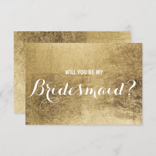 Luxe faux goudblad Wordt mijn Bridesmaid? Kaart (Voorkant / Achterkant)