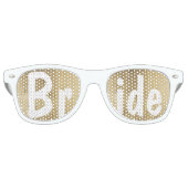 Luxe faux gouden blad bruiloft bruid retro zonnebril (Voorkant)