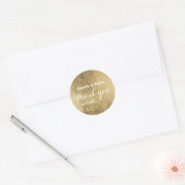 Luxe faux gouden blad bruiloft Dank u Ronde Sticker (Envelop)