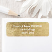 Luxe faux gouden blad bruiloft etiket (Insitu)