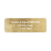 Luxe faux gouden blad bruiloft etiket (Voorkant)