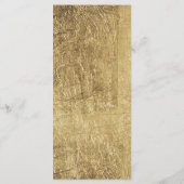 Luxe faux gouden blad bruiloft menu (Achterkant)