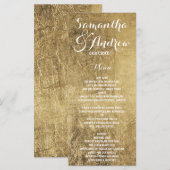 Luxe faux gouden blad bruiloft menu (Voorkant / Achterkant)