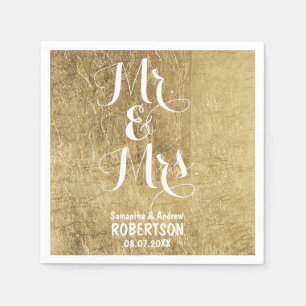 Luxe faux gouden blad bruiloft servet