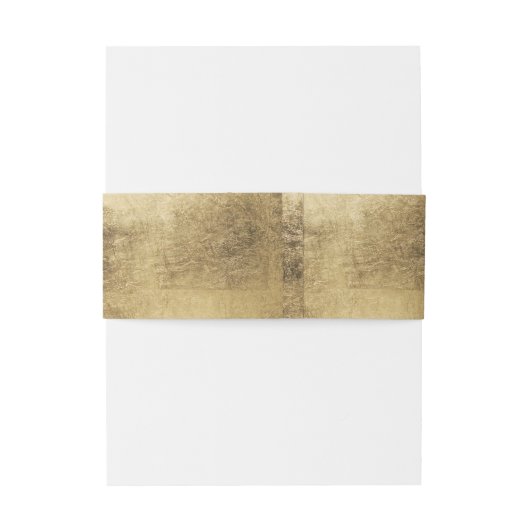 Luxe faux gouden blad bruiloft uitnodigingen wikkel (Achterkant Voorbeeld)
