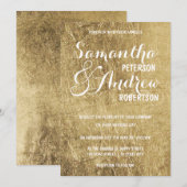 Luxe faux gouden blad Trouwen Kaart (Voorkant / Achterkant)