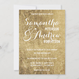Luxe faux gouden blad Trouwen Kaart
