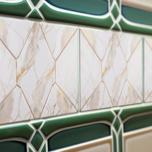 Luxe Faux Marble Gold Aders Glitter Tegeltje