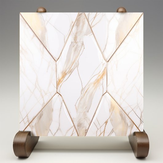 Luxe Faux Marble Gold Aders Glitter Tegeltje