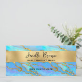 Luxe Faux Opal Stone Gold Cadeaubon Kaart (Staand voorkant)