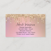 Luxe Faux Pink Gold Glitter Wenkbrauwen en Wimpers Visitekaartje (Achterkant)