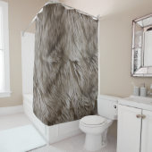 Luxe faux print beige Tan Mink Animal Haar Douchegordijn (In situ)