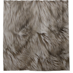 Luxe faux print beige Tan Mink Animal Haar  Douchegordijn