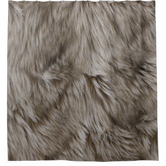 Luxe faux print beige Tan Mink Animal Haar Douchegordijn