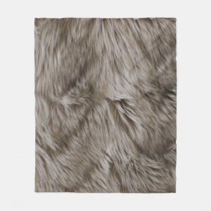 Luxe faux print beige Tan Mink Animal Haar Fleece Deken
