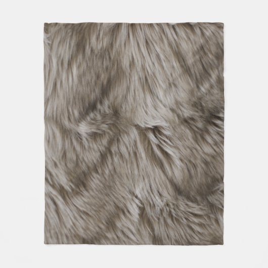 Luxe faux print beige Tan Mink Animal Haar Fleece Deken (Voorkant)