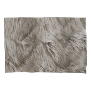 Luxe faux print beige Tan Mink Animal Haar  Kussensloop