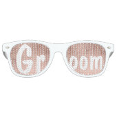 Luxe faux roos bladgoud bruiloft bruidegom retro zonnebril (Voorkant)