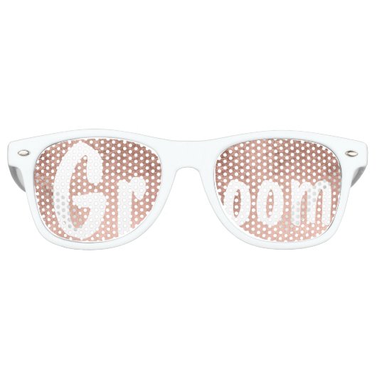 Luxe faux roos bladgoud bruiloft bruidegom retro zonnebril (Voorkant)