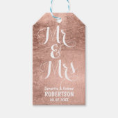 Luxe faux roos bladgoud bruiloft Dank u Cadeaulabel (Voorkant)