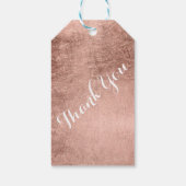 Luxe faux roos bladgoud bruiloft Dank u Cadeaulabel (Achterkant)