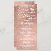 Luxe faux roos bladgoud Trouwprogramma Programmakaart (Voorkant / Achterkant)