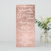 Luxe faux roos bladgoud Trouwprogramma Programmakaart (Staand voorkant)