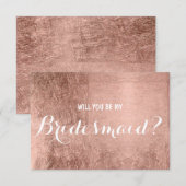 Luxe faux roos bladgoud zijn mijn bruidsmeisje kaart (Voorkant / Achterkant)