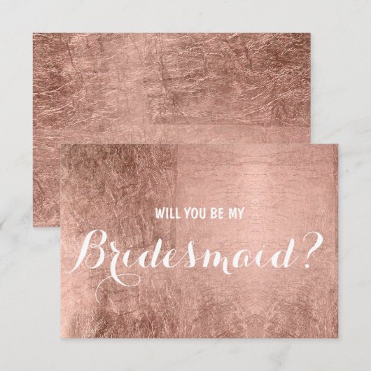 Luxe faux roos bladgoud zijn mijn bruidsmeisje kaart (Voorkant / Achterkant)