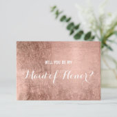 Luxe faux roos bladgoud zijn mijn meid van eer kaart (Staand voorkant)