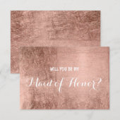 Luxe faux roos bladgoud zijn mijn meid van eer kaart (Voorkant / Achterkant)