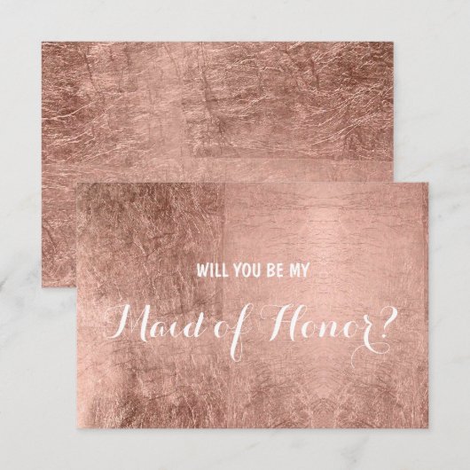 Luxe faux roos bladgoud zijn mijn meid van eer kaart (Voorkant / Achterkant)