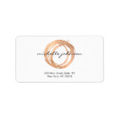 Luxe Faux Roos Gold Painted Circle Designer Logo Etiket (Voorkant)
