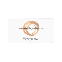 Luxe Faux Roos Gold Painted Circle Designer Logo Etiket