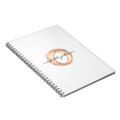Luxe Faux Roos Gold Painted Circle Designer Logo Notitieboek (Rechterzijde)