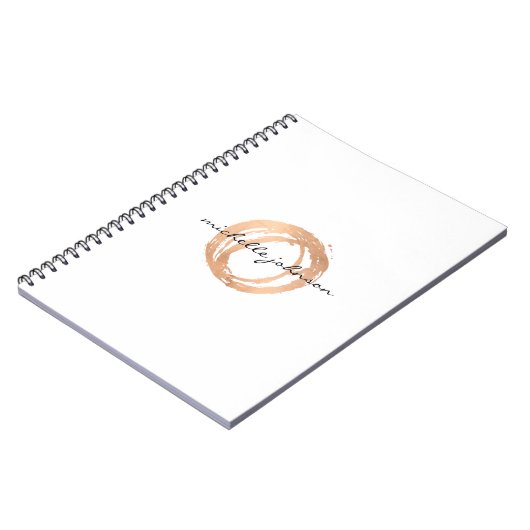 Luxe Faux Roos Gold Painted Circle Designer Logo Notitieboek (Linkerzijde)