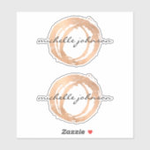 Luxe Faux Roos Gold Painted Circle Designer Logo Sticker (Vel)
