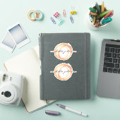 Luxe Faux Roos Gold Painted Circle Designer Logo Sticker (iPad Cover)