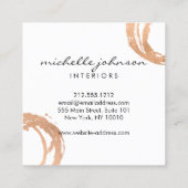 Luxe Faux Roos Gold Painted Circle Designer Logo Vierkante Visitekaartje (Achterkant)