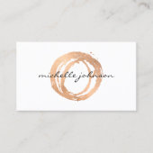 Luxe Faux Roos Gold Painted Circle Designer Logo Visitekaartje (Voorkant)