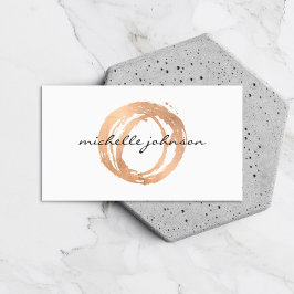 Luxe Faux Roos Gold Painted Circle Designer Logo Visitekaartje