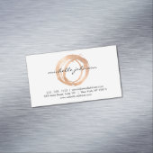 Luxe Faux Roos Goud geschilderd Circle Designer Magnetisch Visitekaartje (Voorbeeld)