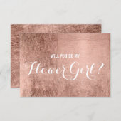 Luxe faux roos goudblad is mijn bloemmeisje kaart (Voorkant / Achterkant)