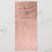 Luxe faux roos gouden blad bruiloft menu (Achterkant)